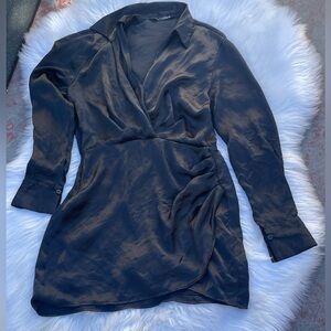 Zara Black Long Sleeve Dress